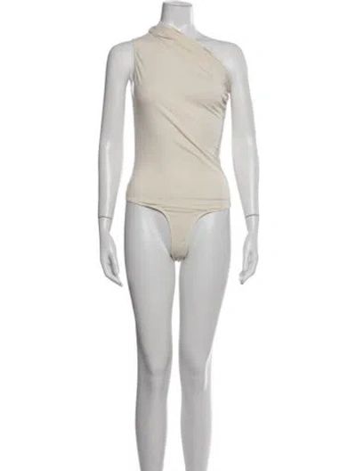 Pre-owned Entire Studios One-shoulder Sleeveless Top In Neutrals