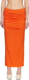 Entire Studios Orange Surge Maxi Skirt In Koi