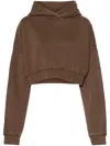 Entire Studios Organic-cotton Cropped Hoodie In Brown