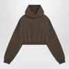 Entire Studios Cropped Hooded Sweatshirt With Ribbed Cuffs And Hem In Green