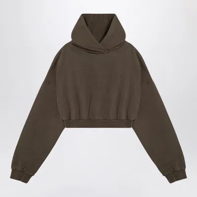 Entire Studios Organic Cotton Military Green Cropped Sweatshirt