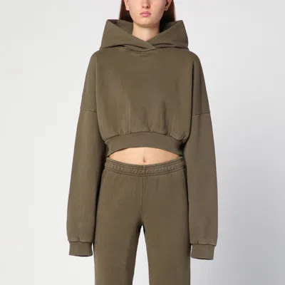 ENTIRE STUDIOS ENTIRE STUDIOS ORGANIC COTTON MILITARY GREEN CROPPED SWEATSHIRT