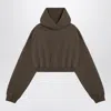 Entire Studios Cropped Hooded Sweatshirt With Ribbed Cuffs And Hem