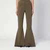 Entire Studios Organic Cotton Military Green Flared Trousers In Green