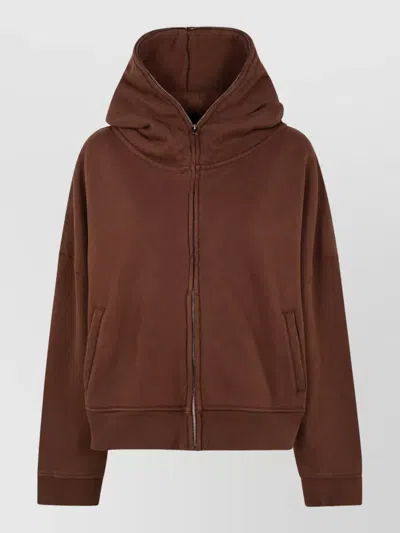 Entire Studios Organic Cotton Zip Sweatshirt In Brown