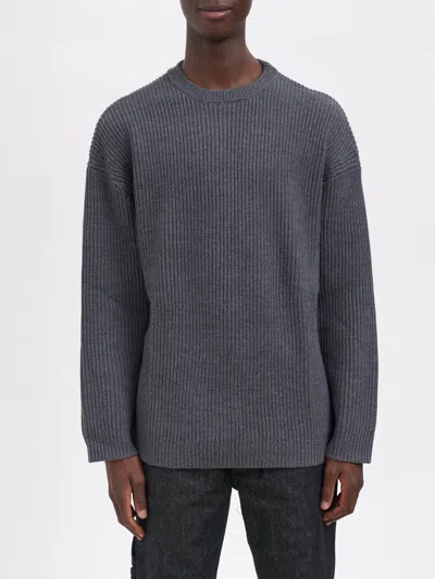 Entire Studios Oversize Knit Crewneck Concrete Sweater In Brown