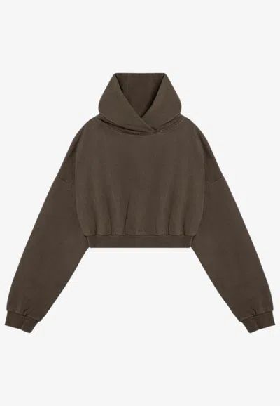 Entire Studios Oversized Cropped Hoodie In Green