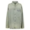Entire Studios Oversized Denim Shirt In Green