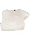 Entire Studios Padded Asymmetric Top In Neutrals