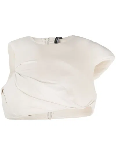 Entire Studios Padded Asymmetric Top In Neutrals