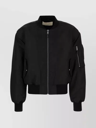 Entire Studios Padded Bomber Jacket Ribbed Cuffs In Black