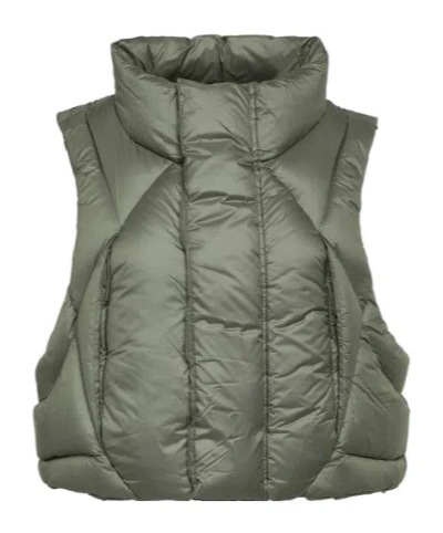Entire Studios Padded Cropped Down Vest In Green