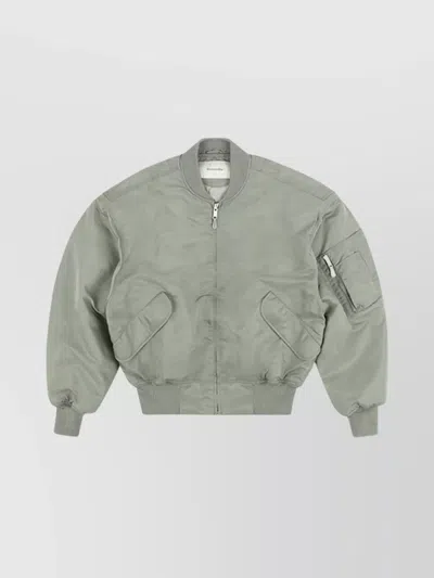 Entire Studios Padded Drop Shoulder Bomber Jacket In Grey