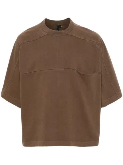 Entire Studios Panelled Organic-cotton T-shirt In Brown