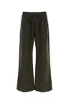 Entire Studios Wide-leg Cotton Pant With Drawstring Waist In Green