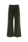 Entire Studios Wide-leg Cotton Pant With Drawstring Waist In Green