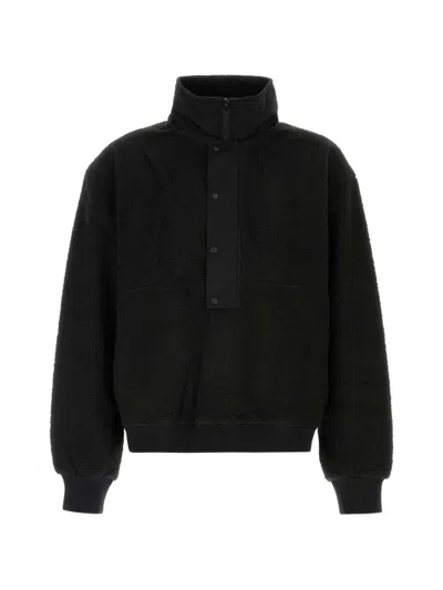 Entire Studios Pile-fleece High-neck Sweater In Black