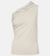 Entire Studios Pillar Ruched One-shoulder Top In White