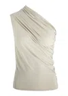 Entire Studios Pillar Ruched One-shoulder Top In White