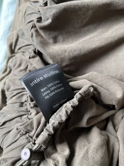 Pre-owned Entire Studios Pillow Bomber Jacket In Khaki In Brown
