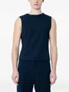 Entire Studios Pinstriped Sleeveless Vest In Blue