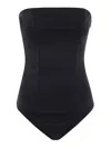 Entire Studios Seamless Strapless Fitted Silhouette Bodysuit In Black