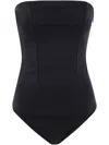 Entire Studios Seamless Strapless Fitted Silhouette Bodysuit In Black