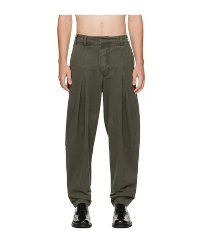 Entire Studios Pleated Casual Trousers In Green