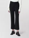 Entire Studios Pleated Front Cropped Trousers Belt Loops In Black