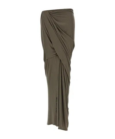 Entire Studios Pleated Midi Skirt In Gray