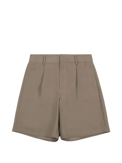 Entire Studios Pleated Tailored Shorts In Brown