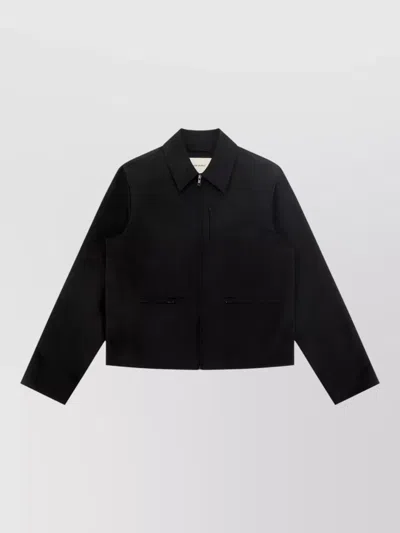 Entire Studios Point Collar Jacket Chest And Side Pockets In Black