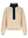 Entire Studios System Half-zip Fleece Sweatshirt In Beige