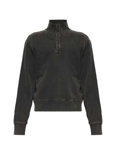 Entire Studios Port Button-up Collar Sweatshirt In Gray