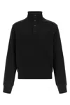 Entire Studios High-neck Buttoned Sweatshirt In Black
