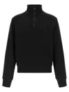 Entire Studios High-neck Buttoned Sweatshirt In Black