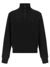 Entire Studios High-neck Buttoned Sweatshirt In Black