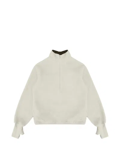 Entire Studios Quarter-zip Fleece Sweater In Neutral