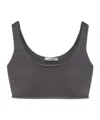 Entire Studios Knit Top Ribbed Scoop Neckline Stretch In Gray
