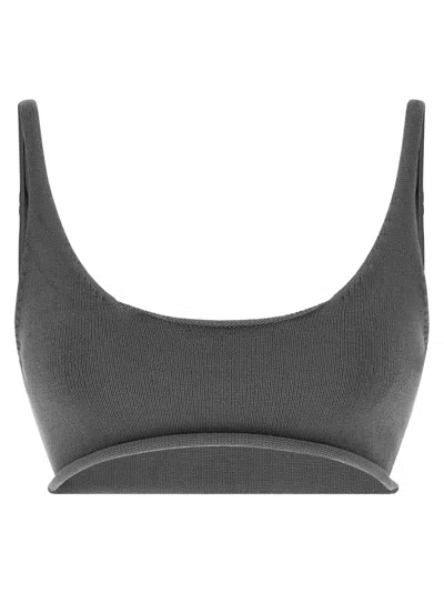 Entire Studios Raw Knit Top In Gray