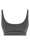 Entire Studios Knit Top Ribbed Scoop Neckline Stretch In Gray