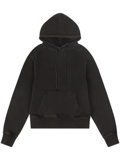 Entire Studios Relaxed Fit Hooded Sweatshirt With Faded Detailing In Black