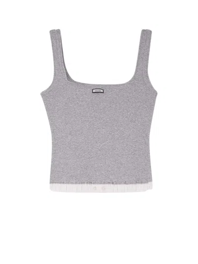 Entire Studios Ribbed Cotton Tank Top In Gray