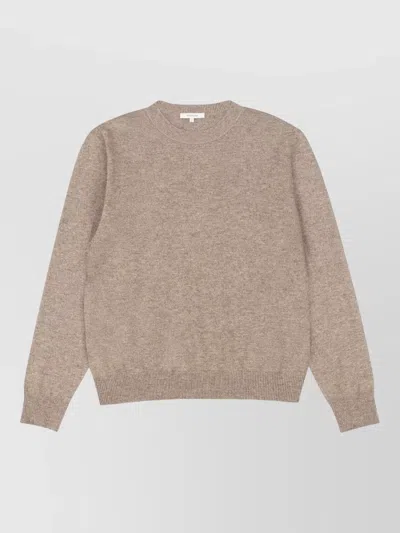 Entire Studios Ribbed Cuff Crew Neck Sweater Design In Neutral