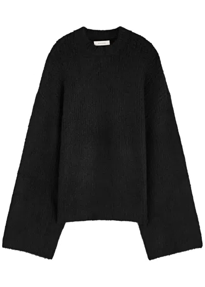 Entire Studios Black Heavy Knit Crew Sweater