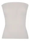 Entire Studios Ribbed-knit Strapless Top In Neutral