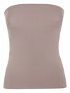 Entire Studios Ribbed-knit Strapless Top In Purple