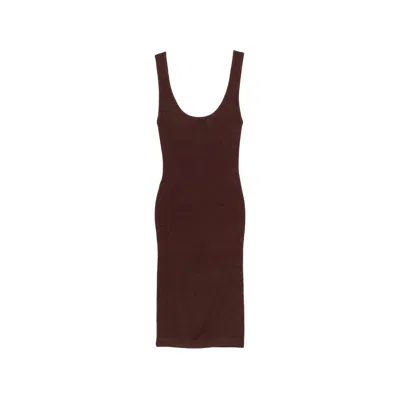 Entire Studios Ribbed Knit Viscose Dress In Black