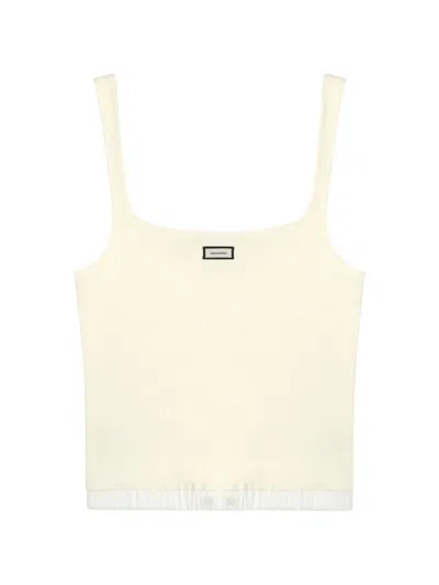 Entire Studios Ribbed Logo-patch Tank Top In Yellow