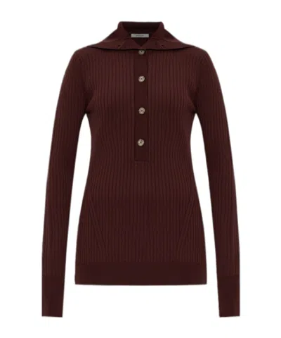 Entire Studios Ribbed Polo Knitted Top In Brown